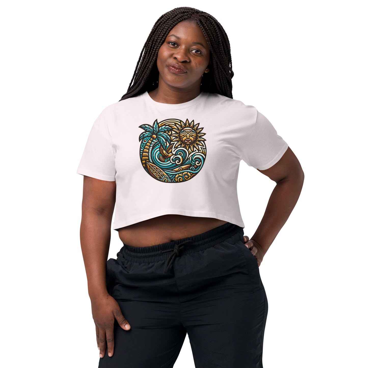 Tiki Beach Vibes Women’s Crop Top