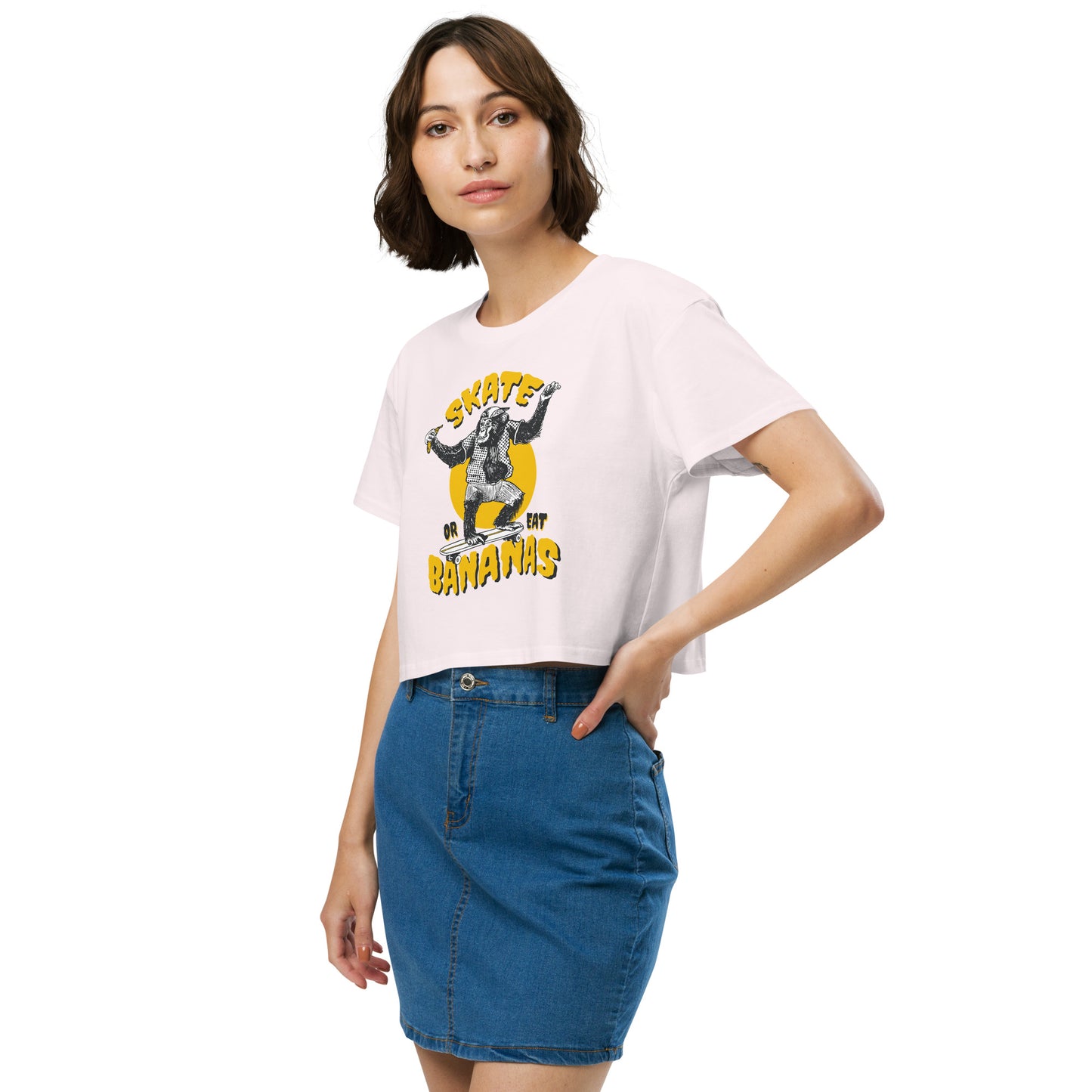 Skate Or Eat Bananas Women’s Crop Top