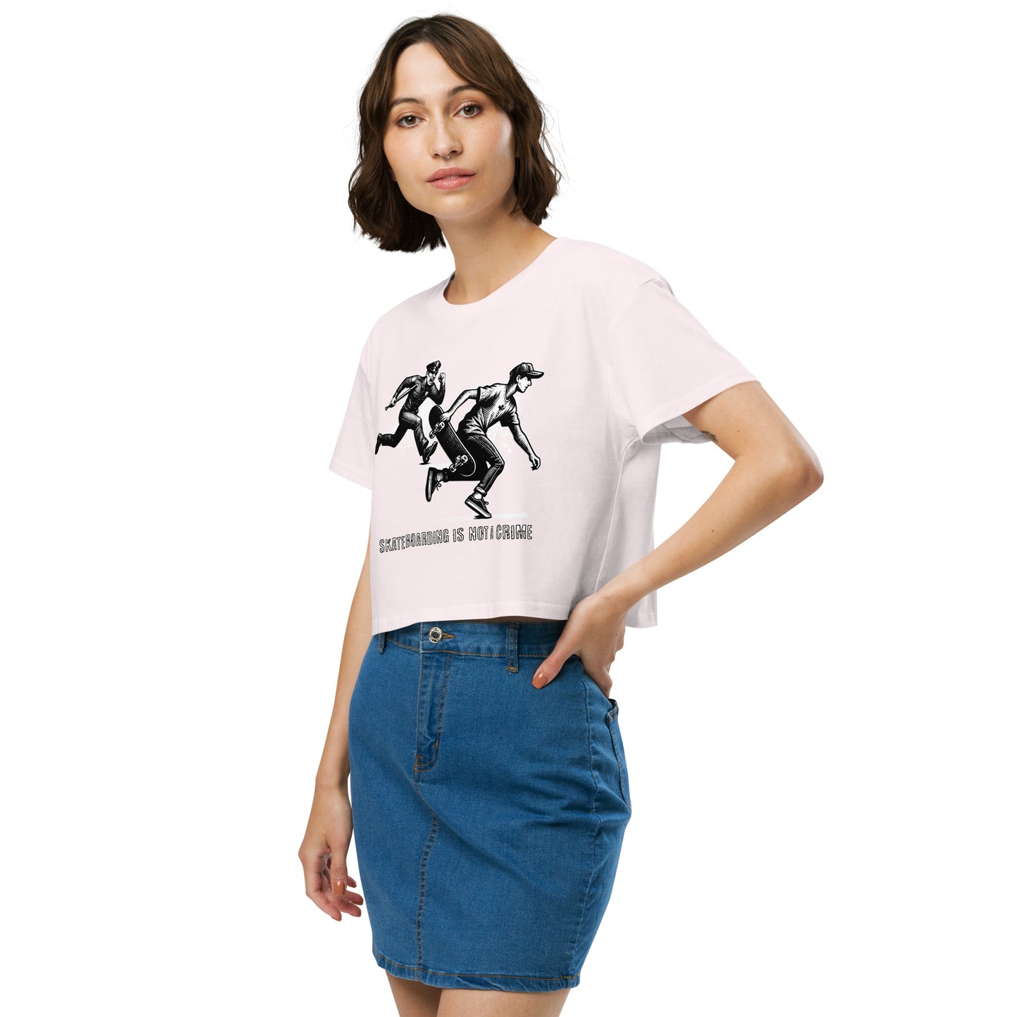 Skateboarding Is Not A Crime Women’s Crop Top