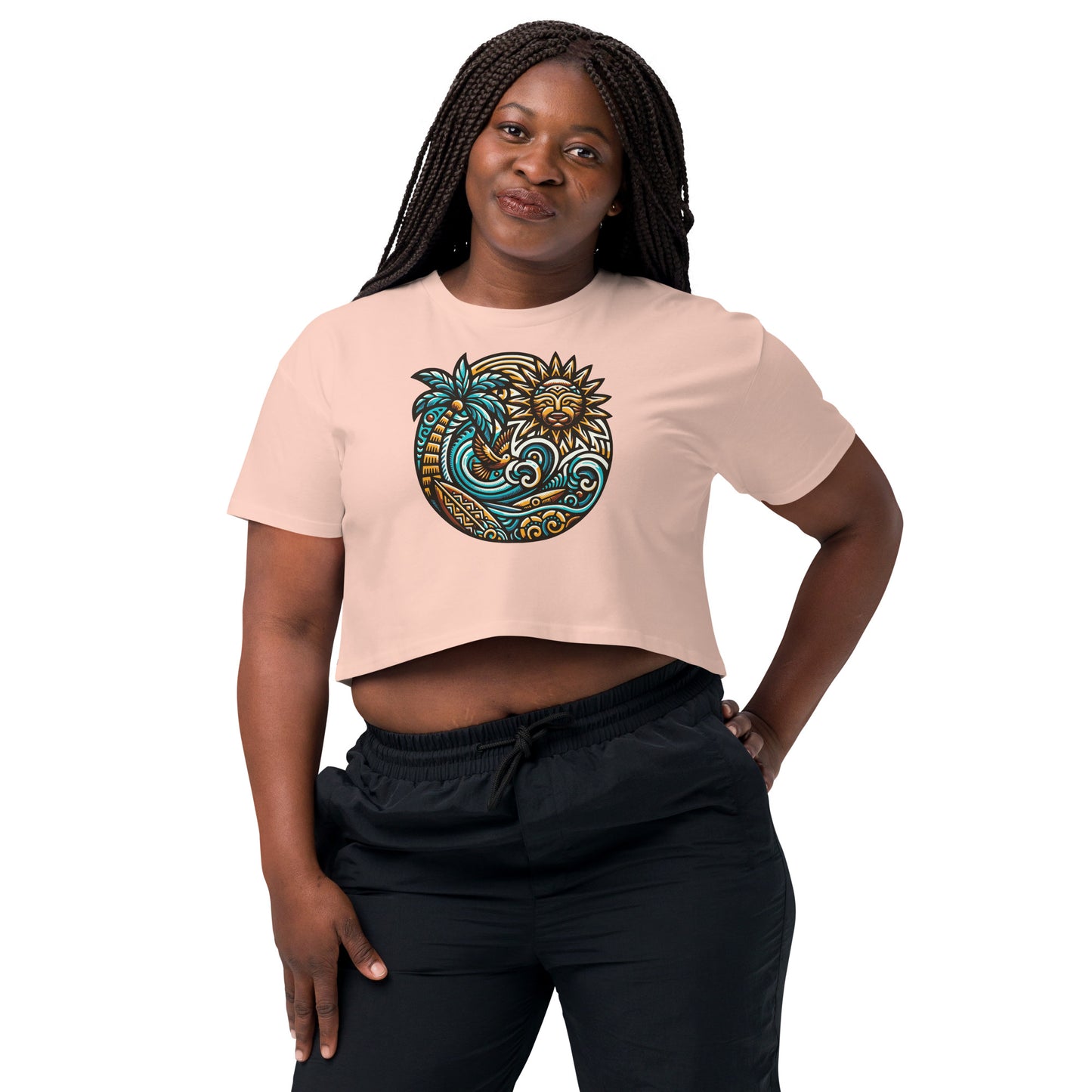 Tiki Beach Vibes Women’s Crop Top