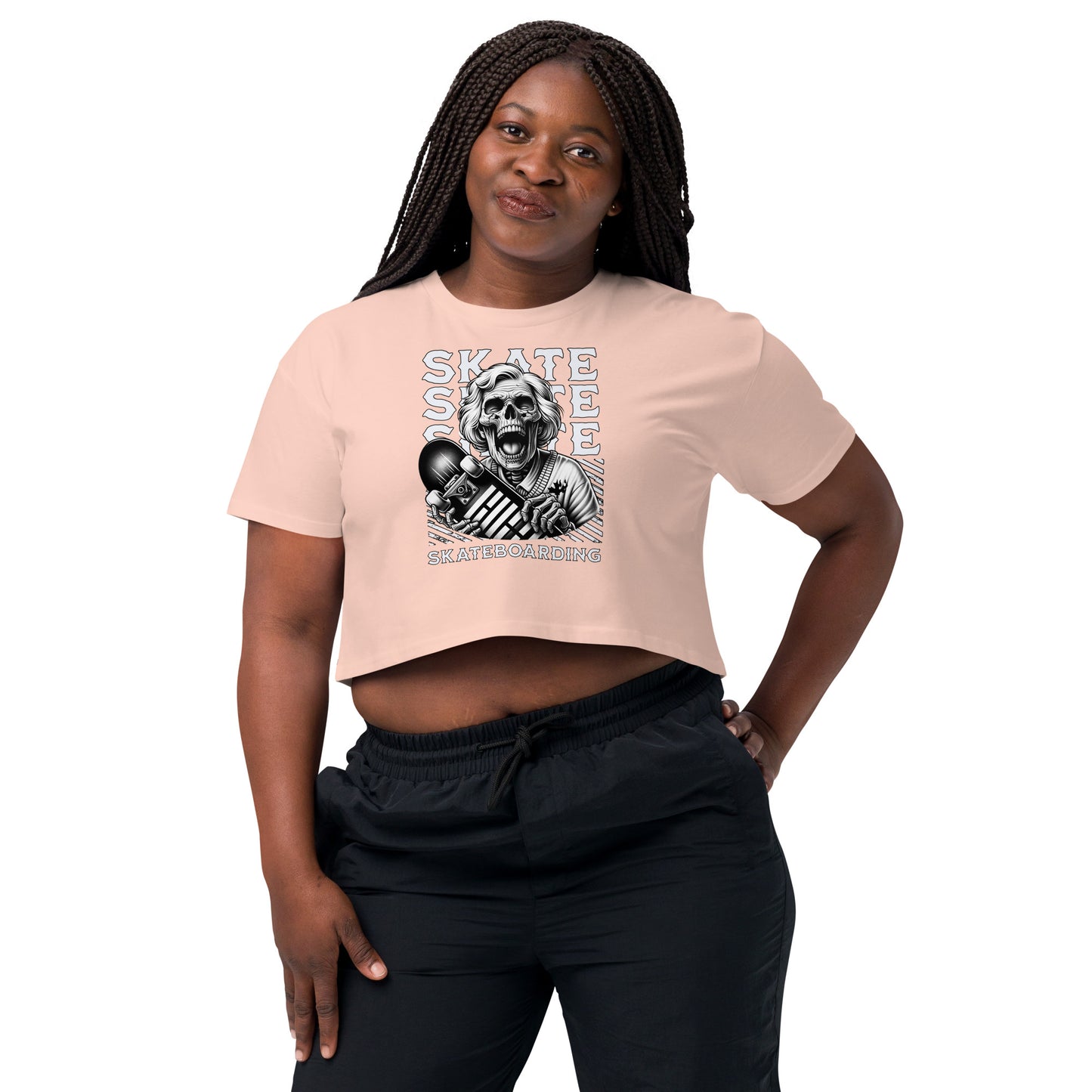 Screaming Skull Skateboarding Women’s Crop Top