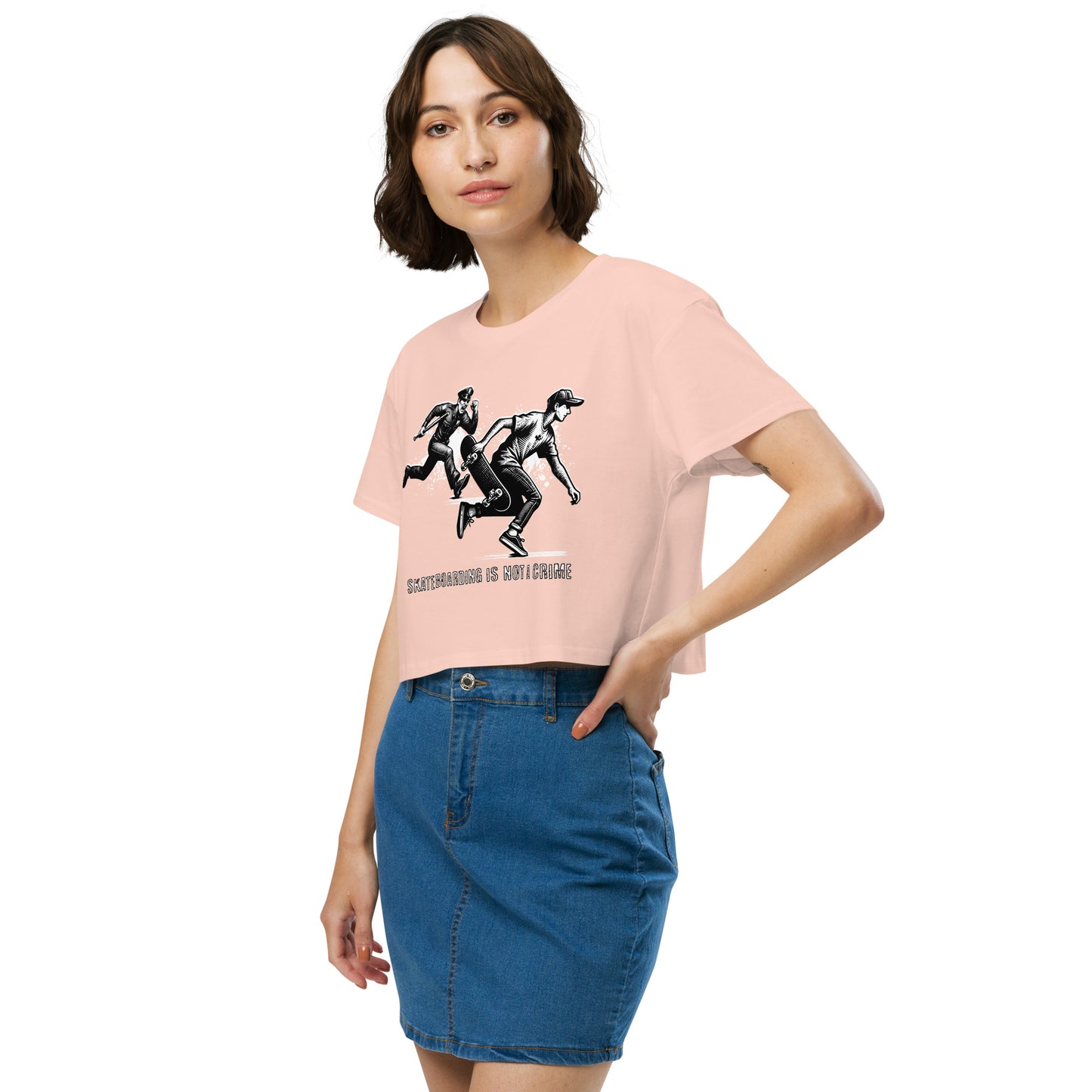 Skateboarding Is Not A Crime Women’s Crop Top