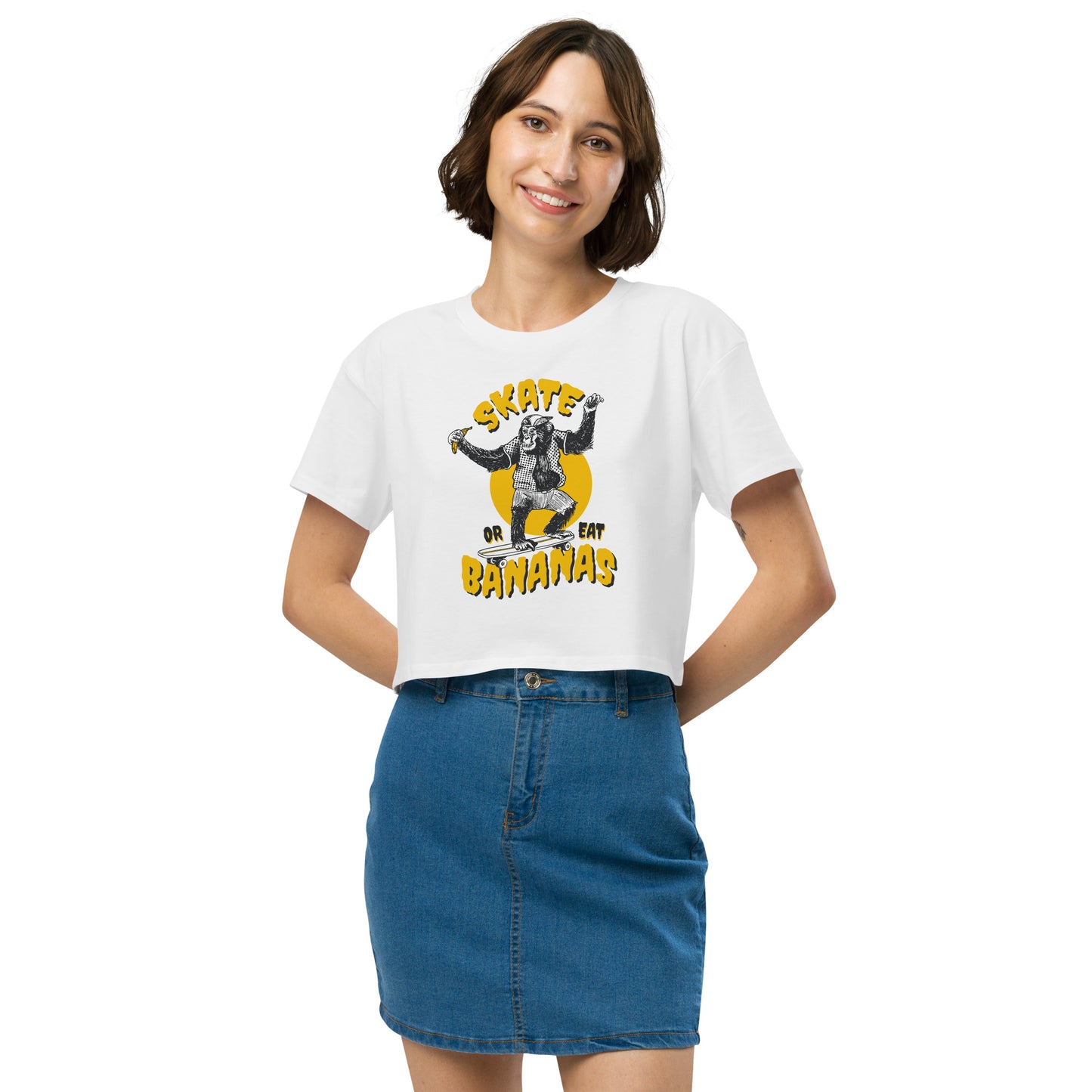 Skate Or Eat Bananas Women’s Crop Top