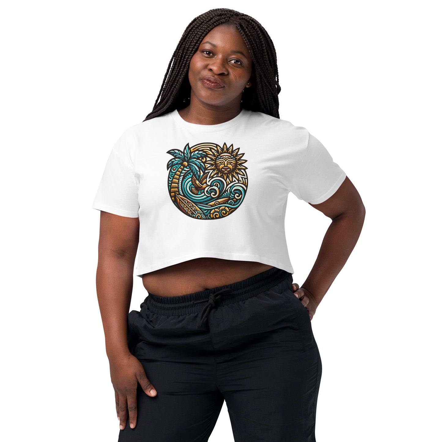 Tiki Beach Vibes Women’s Crop Top