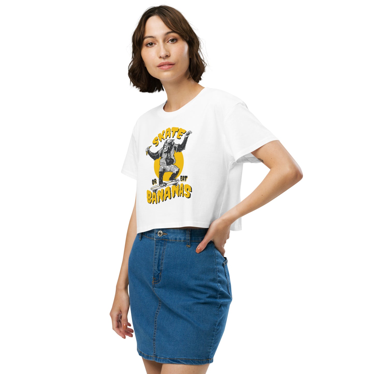 Skate Or Eat Bananas Women’s Crop Top