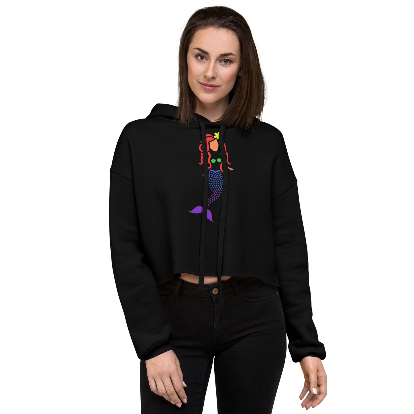 Rainbow Mermaid Women's Crop Hoodie