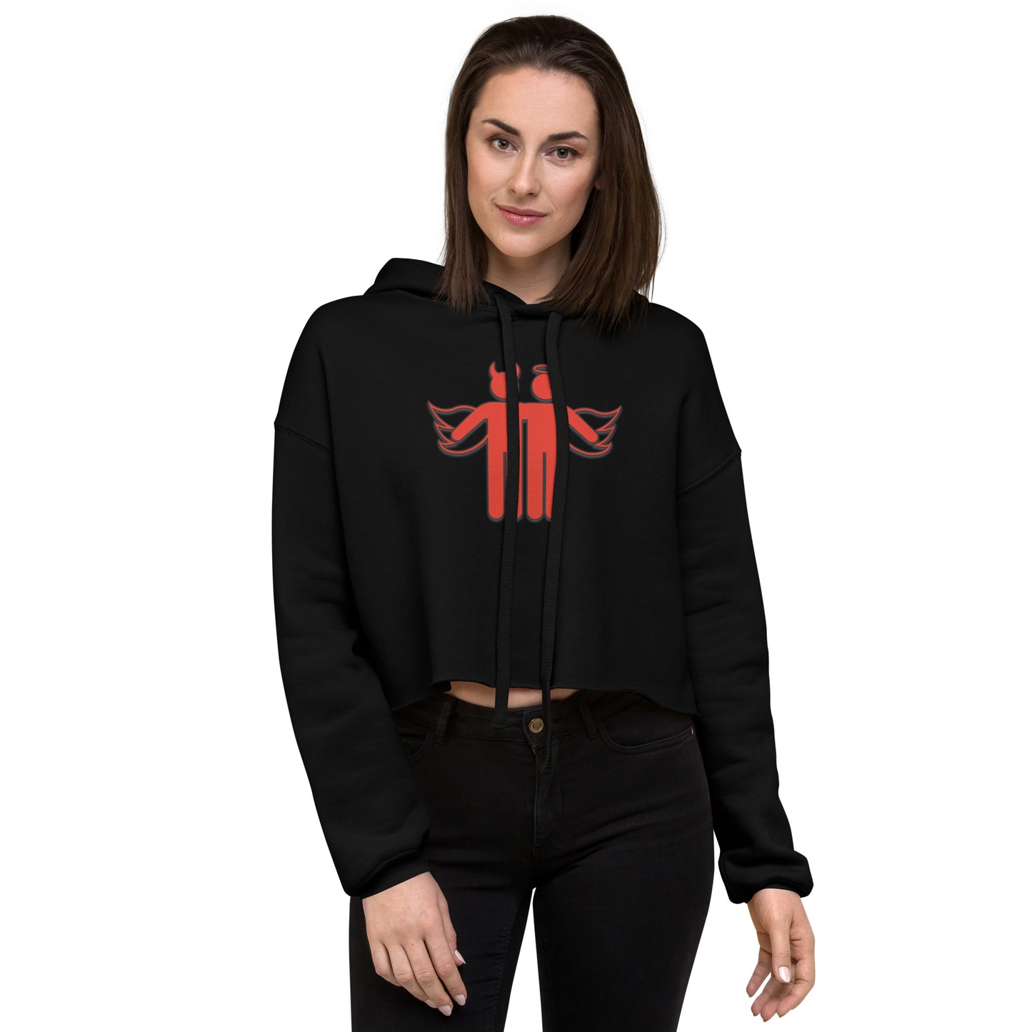 Devil & Angel Women's Crop Hoodie