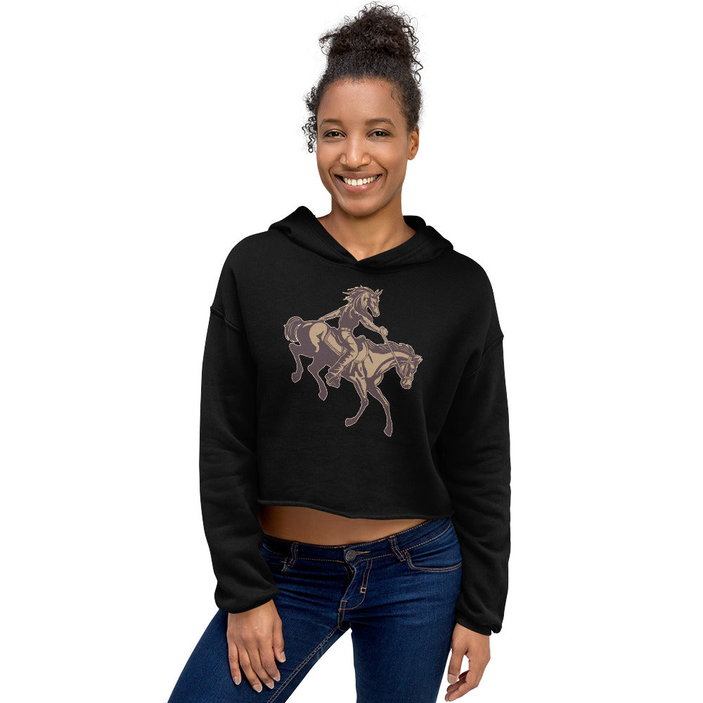 Horse-Man Women's Crop Hoodie