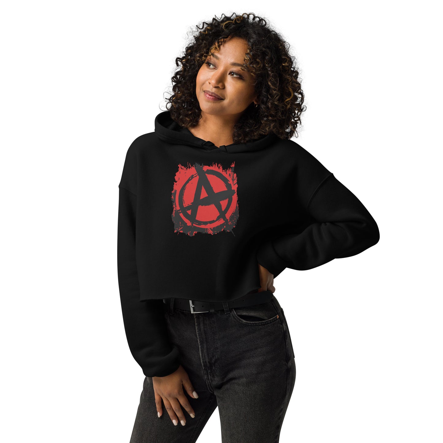 Anarchy Graffiti Women's Crop Hoodie