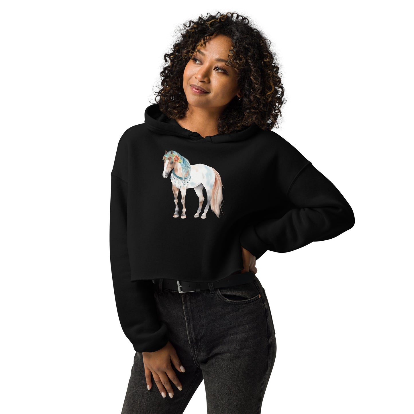 Storybook Horse Women's Crop Hoodie