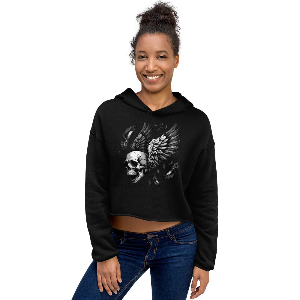 Flying Skull Women's Crop Hoodie