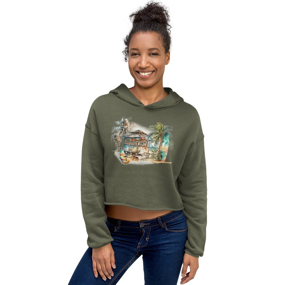 Beach Bar Women's Crop Hoodie