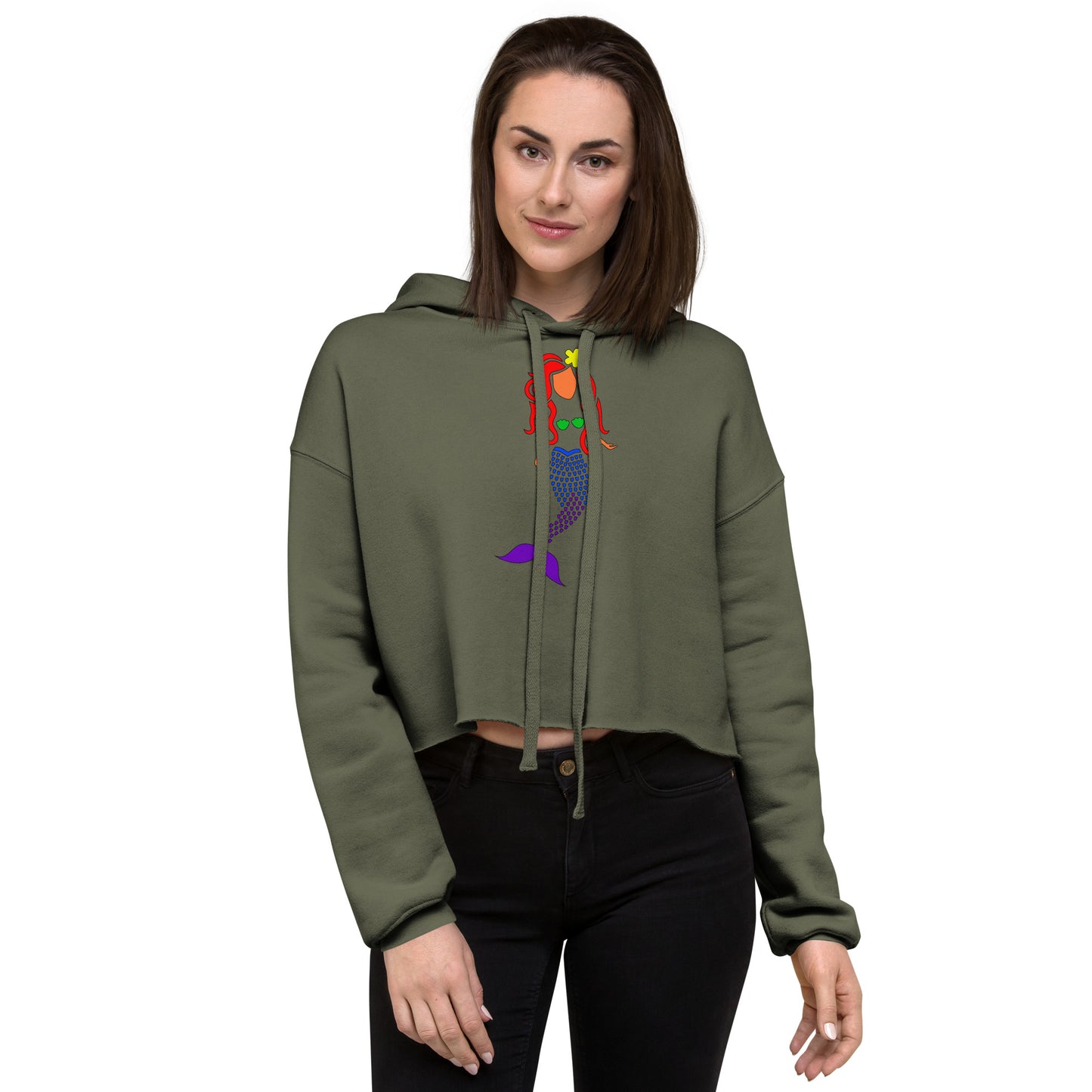 Rainbow Mermaid Women's Crop Hoodie