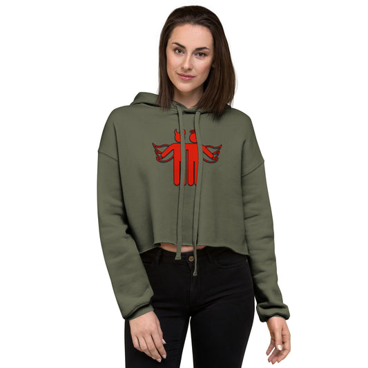 Devil & Angel Women's Crop Hoodie