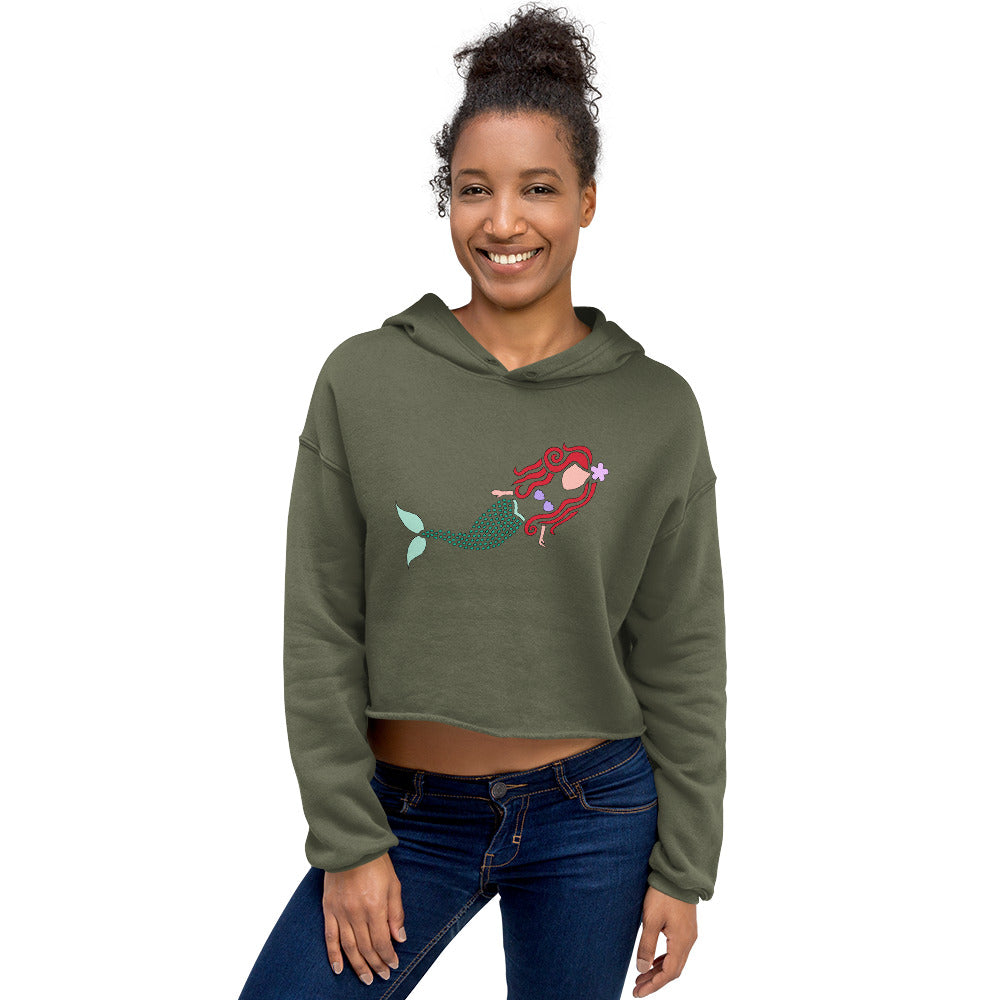 A Mermaid Under the Water Women's Crop Hoodie