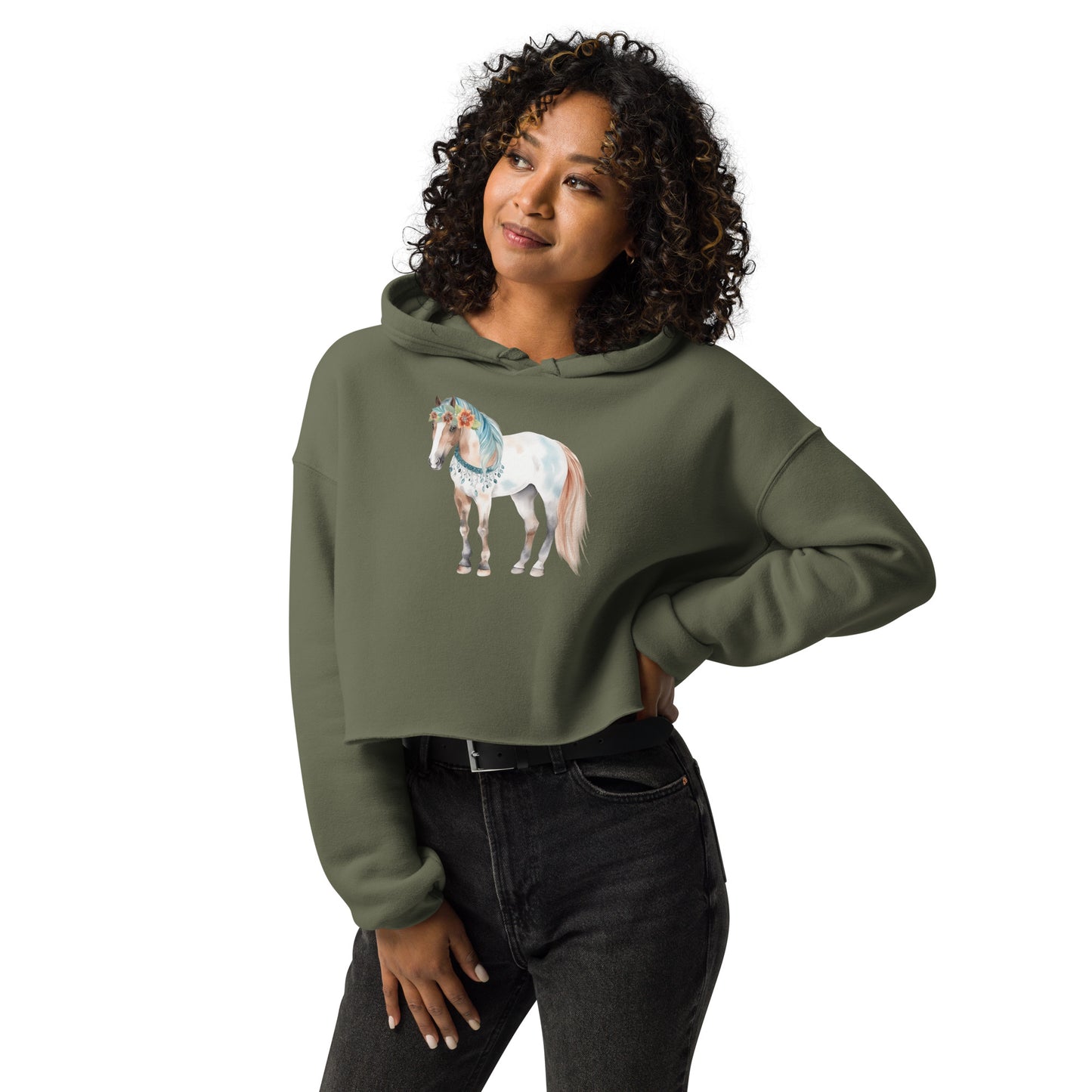 Storybook Horse Women's Crop Hoodie