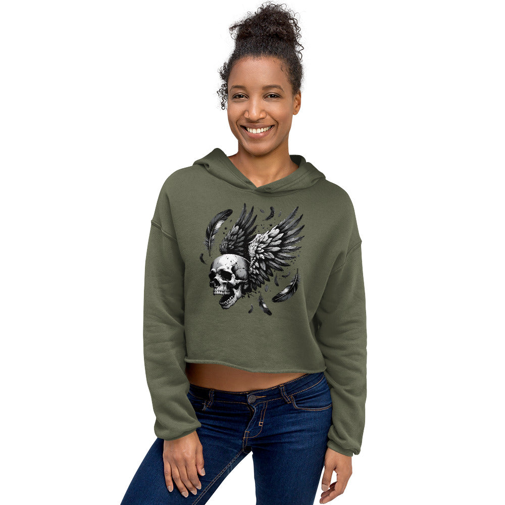 Flying Skull Women's Crop Hoodie