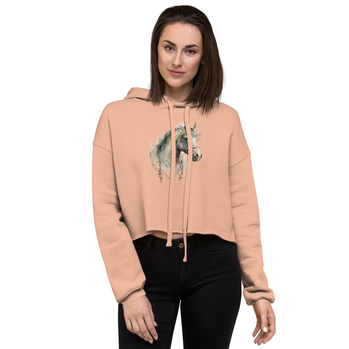 Whimsical Horse Women's Crop Hoodie