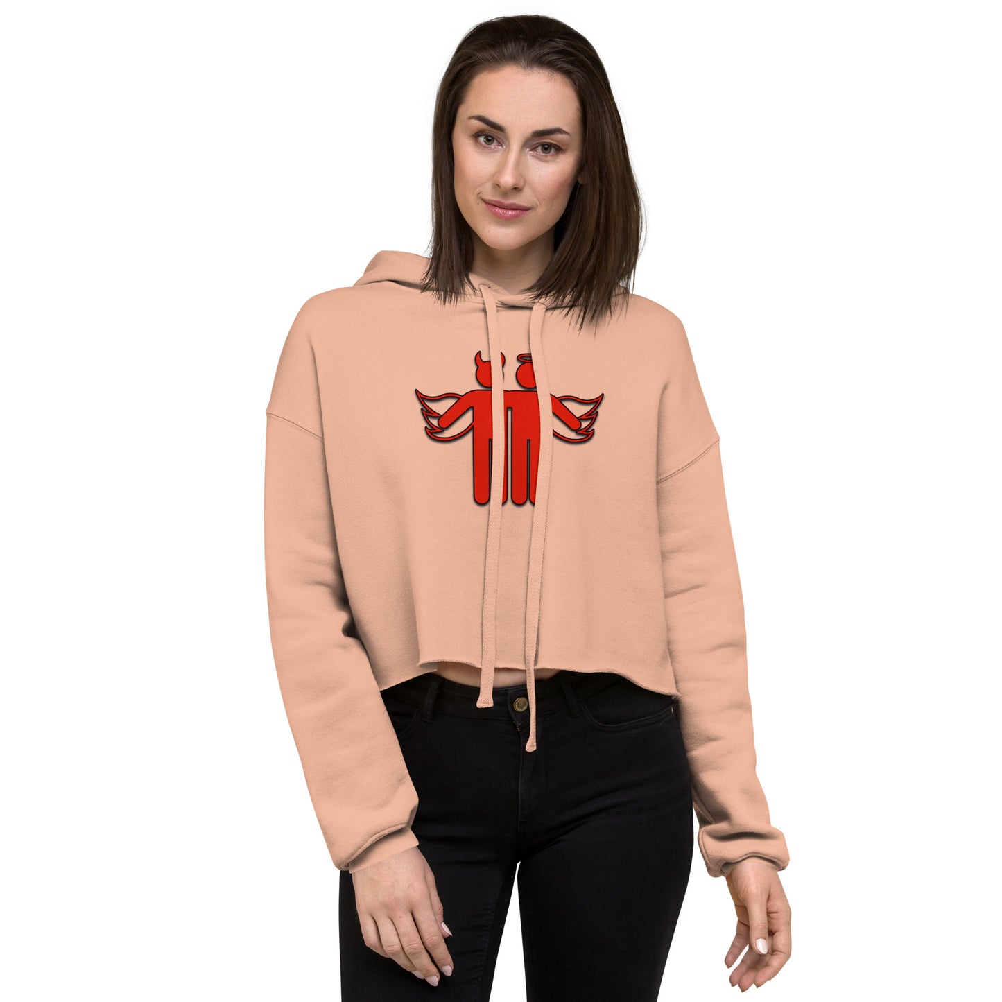 Devil & Angel Women's Crop Hoodie