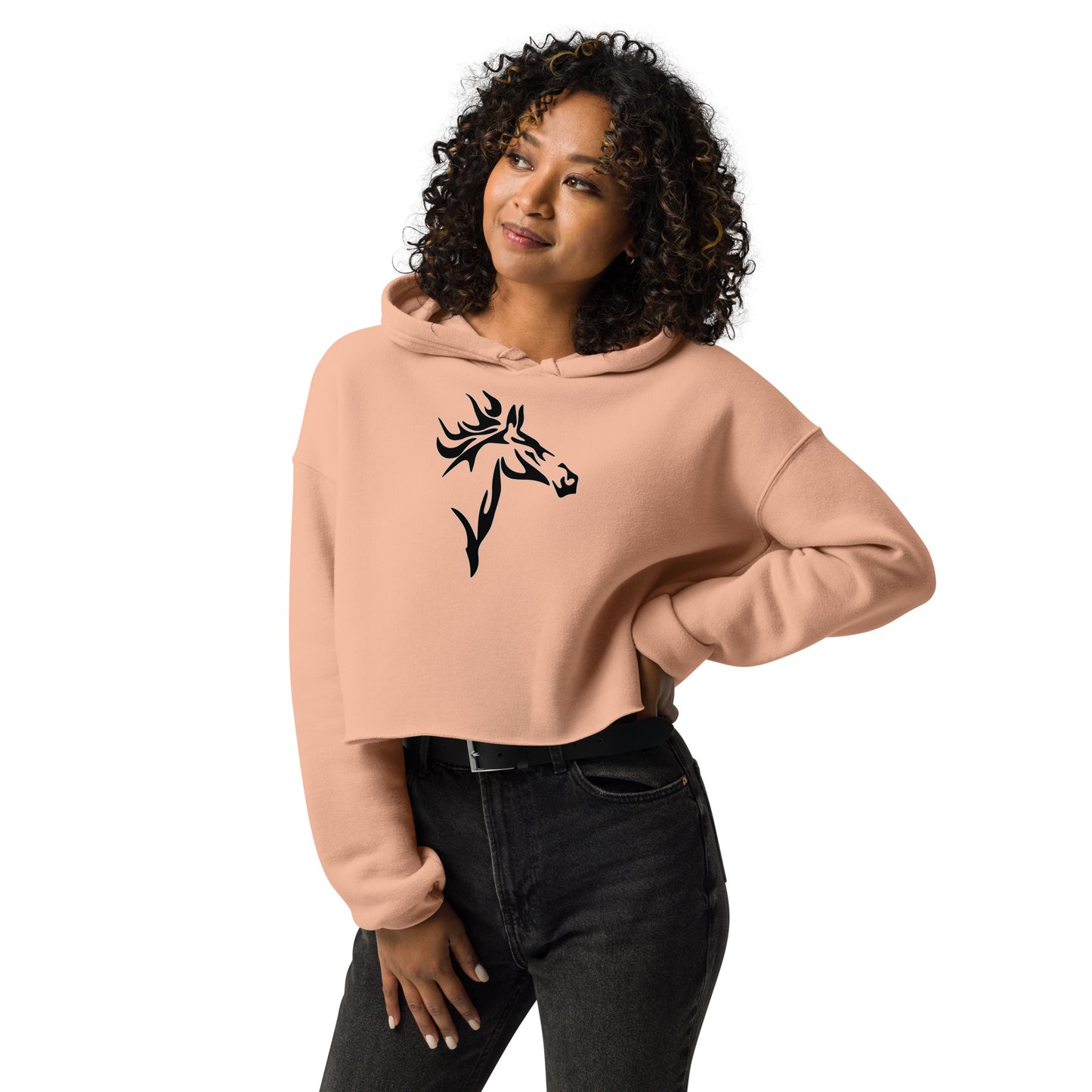 Horse with the Flaming Mane Women's Crop Hoodie