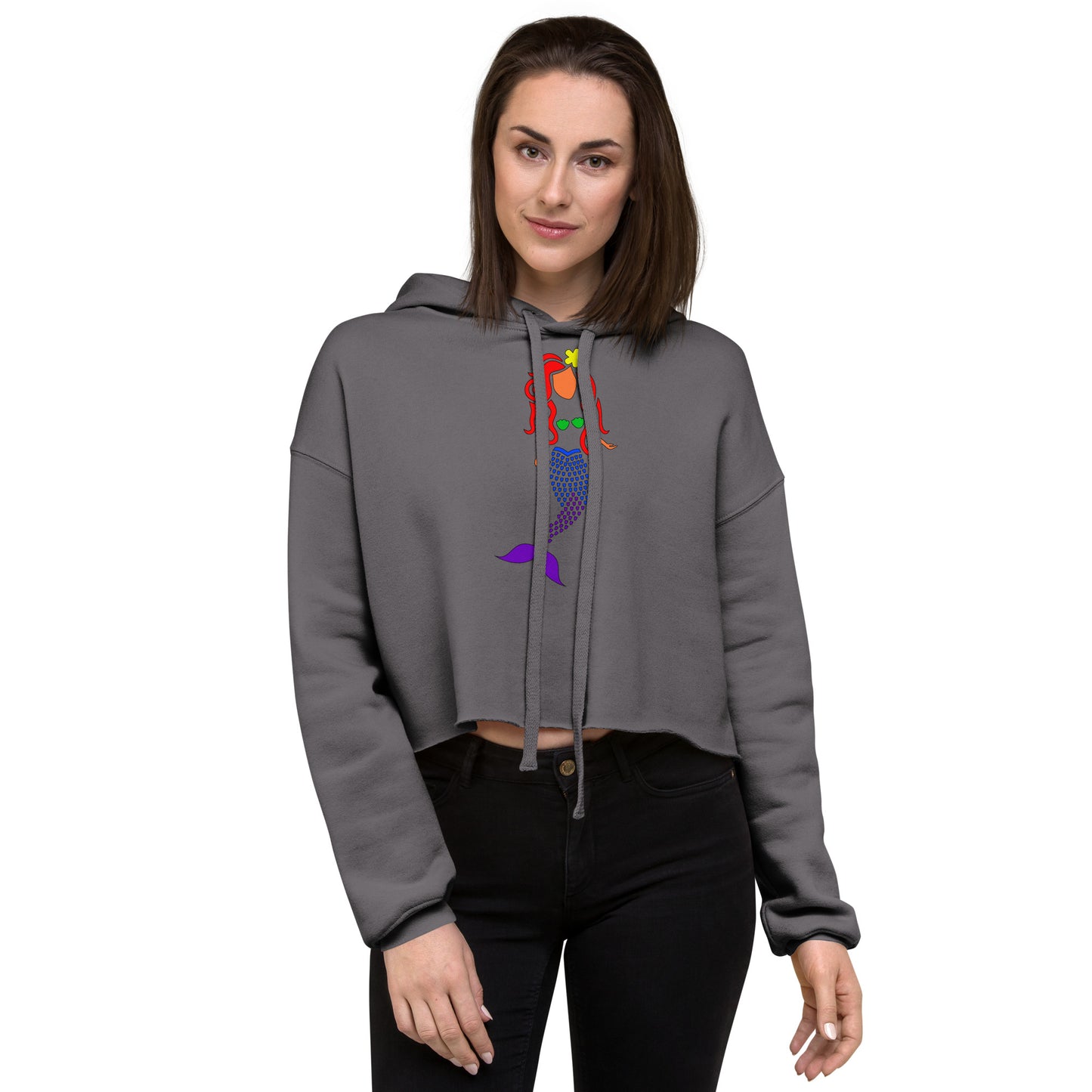 Rainbow Mermaid Women's Crop Hoodie