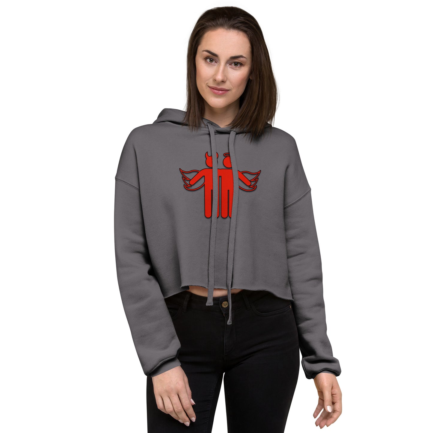 Devil & Angel Women's Crop Hoodie