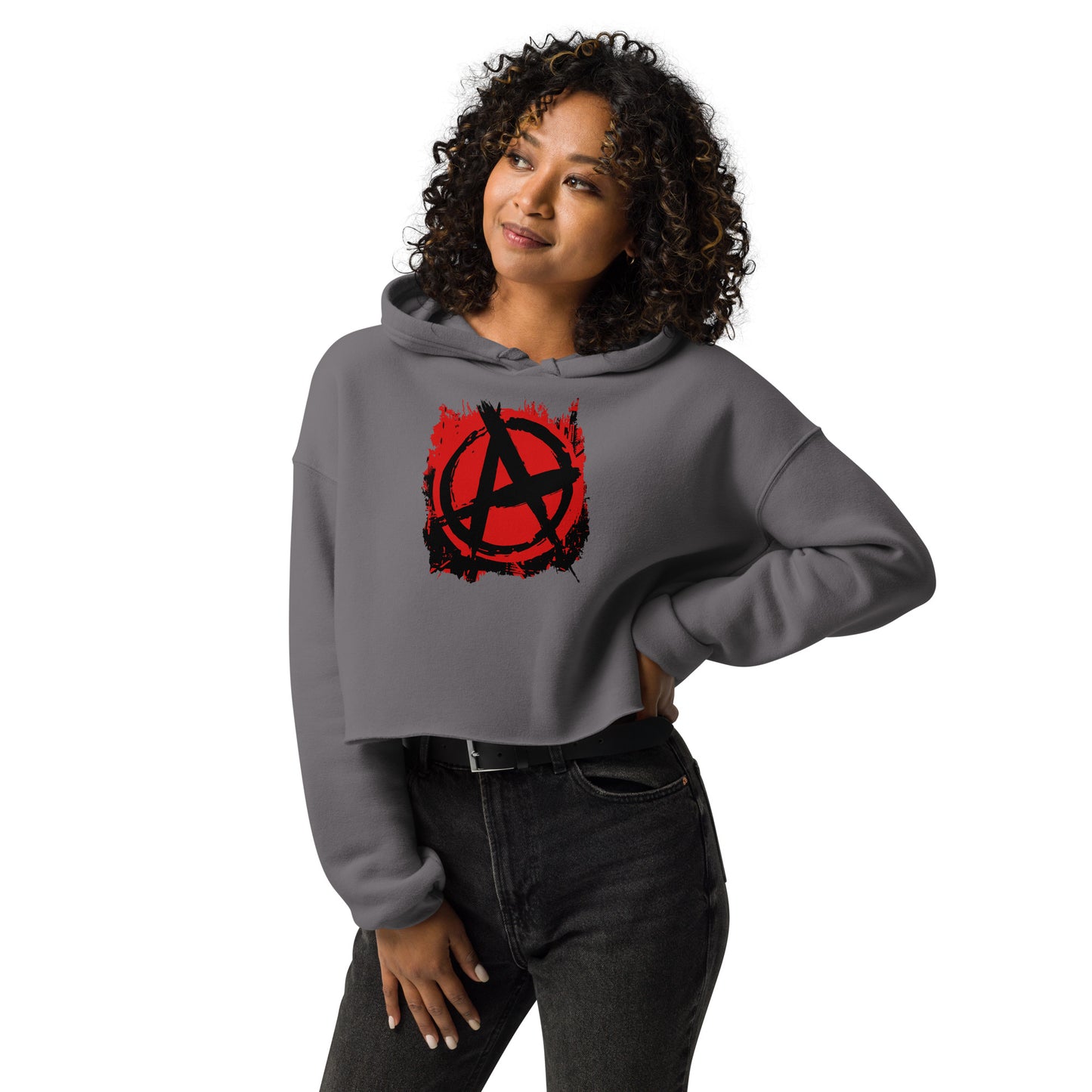 Anarchy Graffiti Women's Crop Hoodie