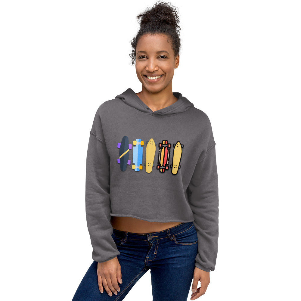 Skateboard Decks Women's Crop Hoodie