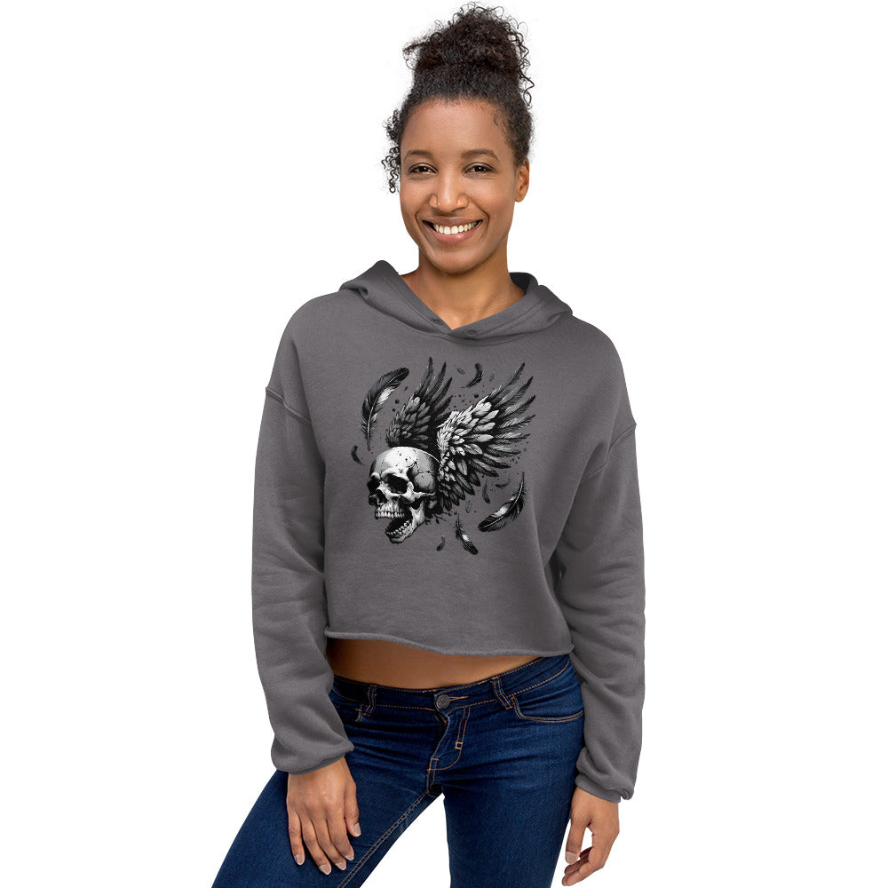 Flying Skull Women's Crop Hoodie