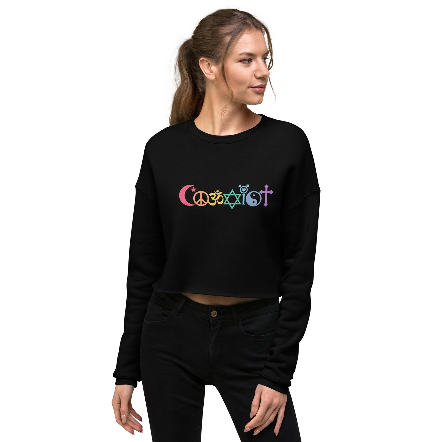 Coexist Rainbow Women's Crop Sweatshirt