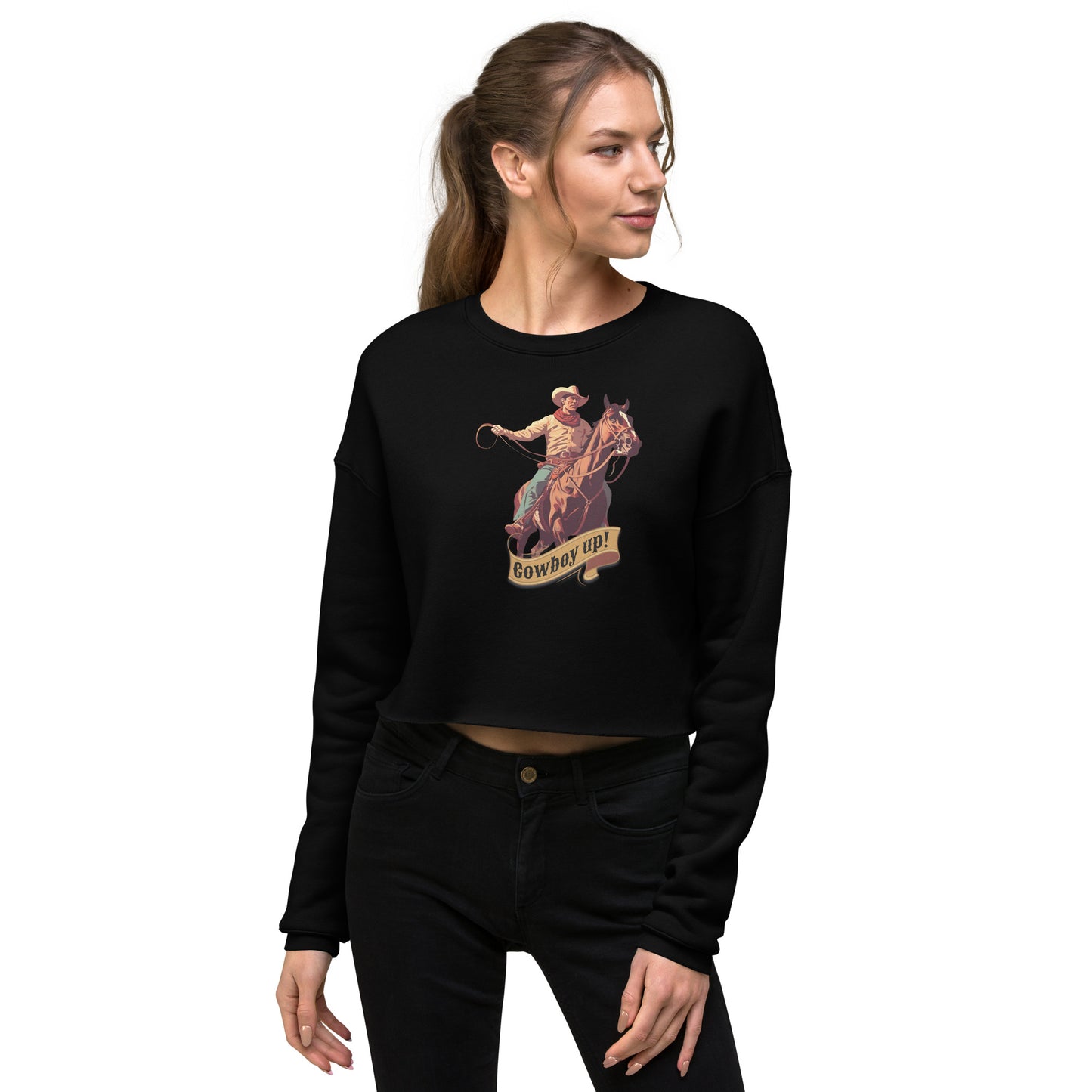 Cowboy Up! Women's Crop Sweatshirt