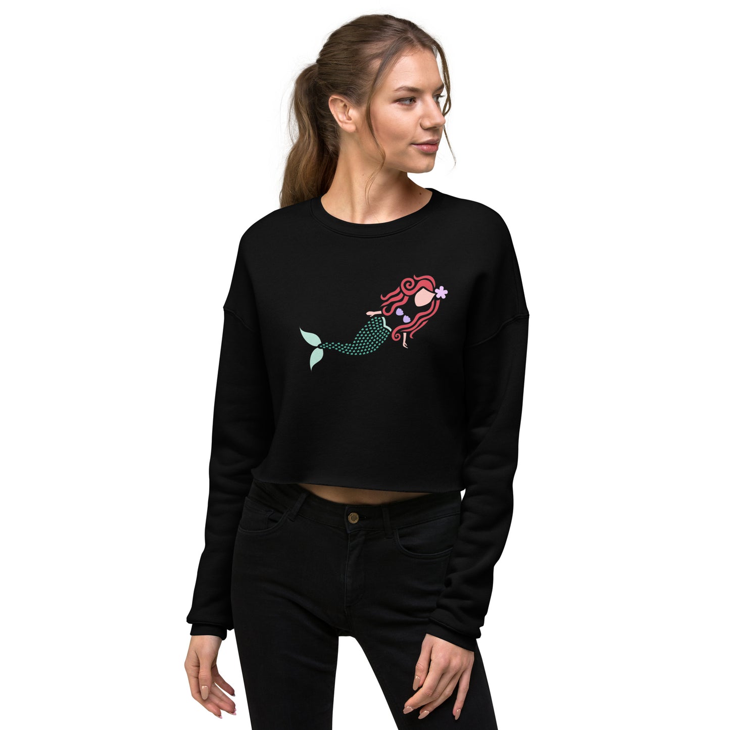 A Mermaid Under the Water Women's Crop Sweatshirt