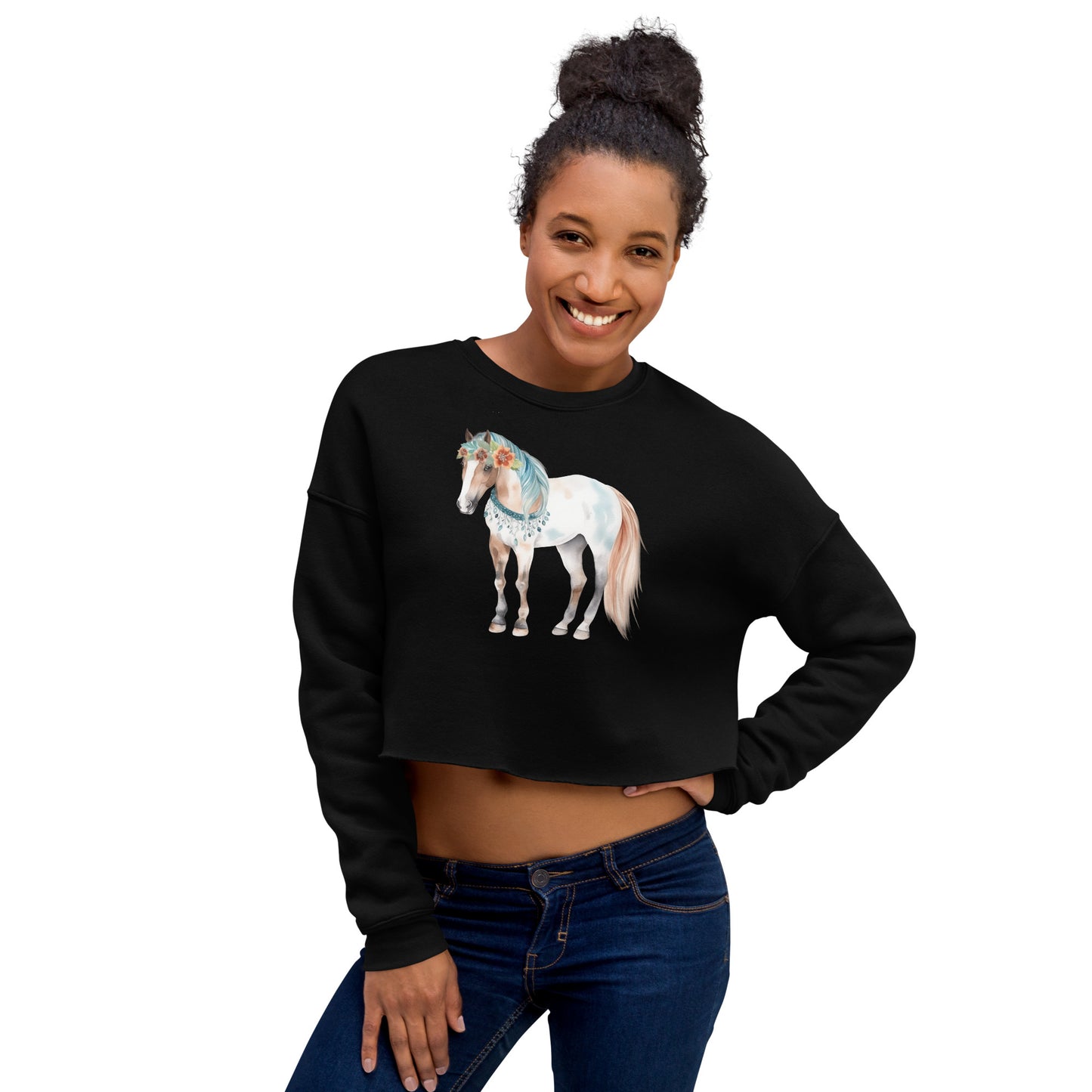 Storybook Horse Women's Crop Sweatshirt