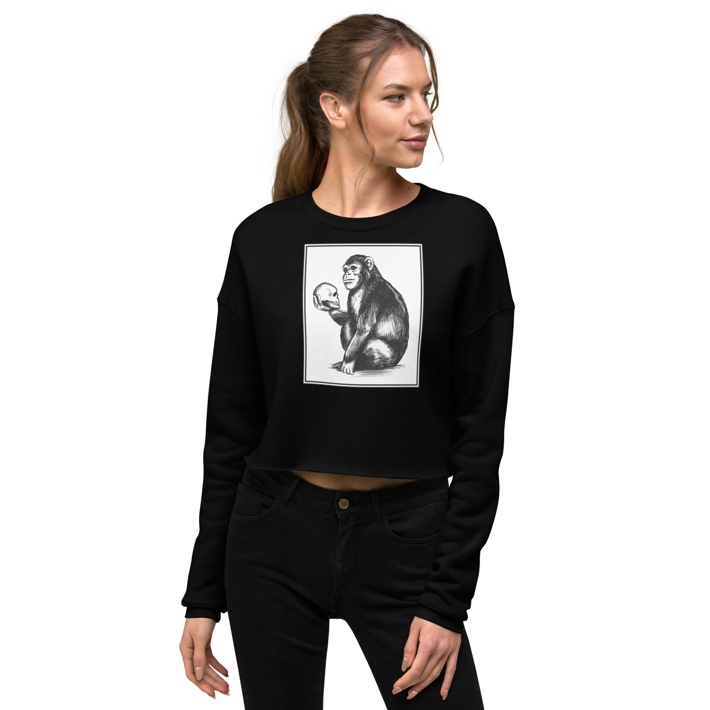 Chimp Thinker Women's Crop Sweatshirt