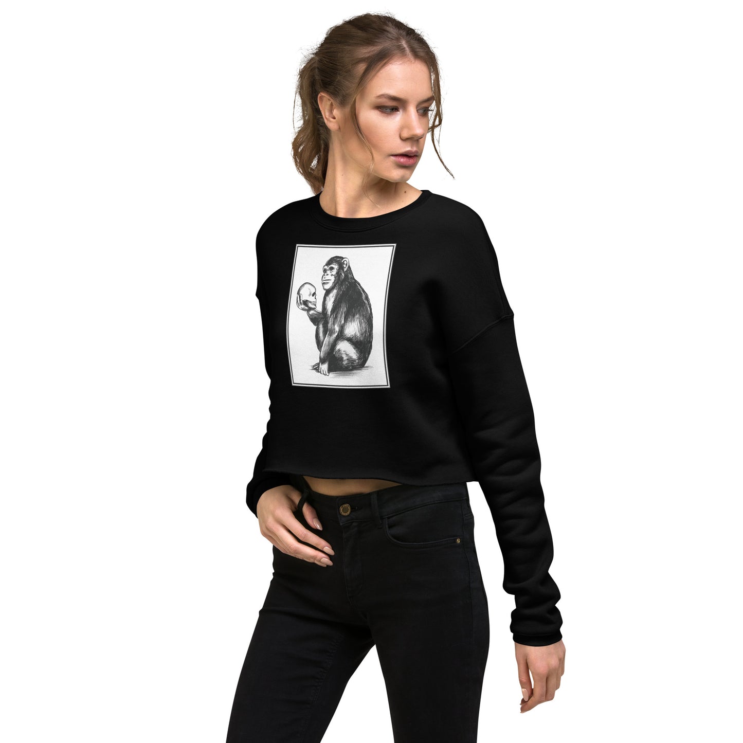 Chimp Thinker Women's Crop Sweatshirt