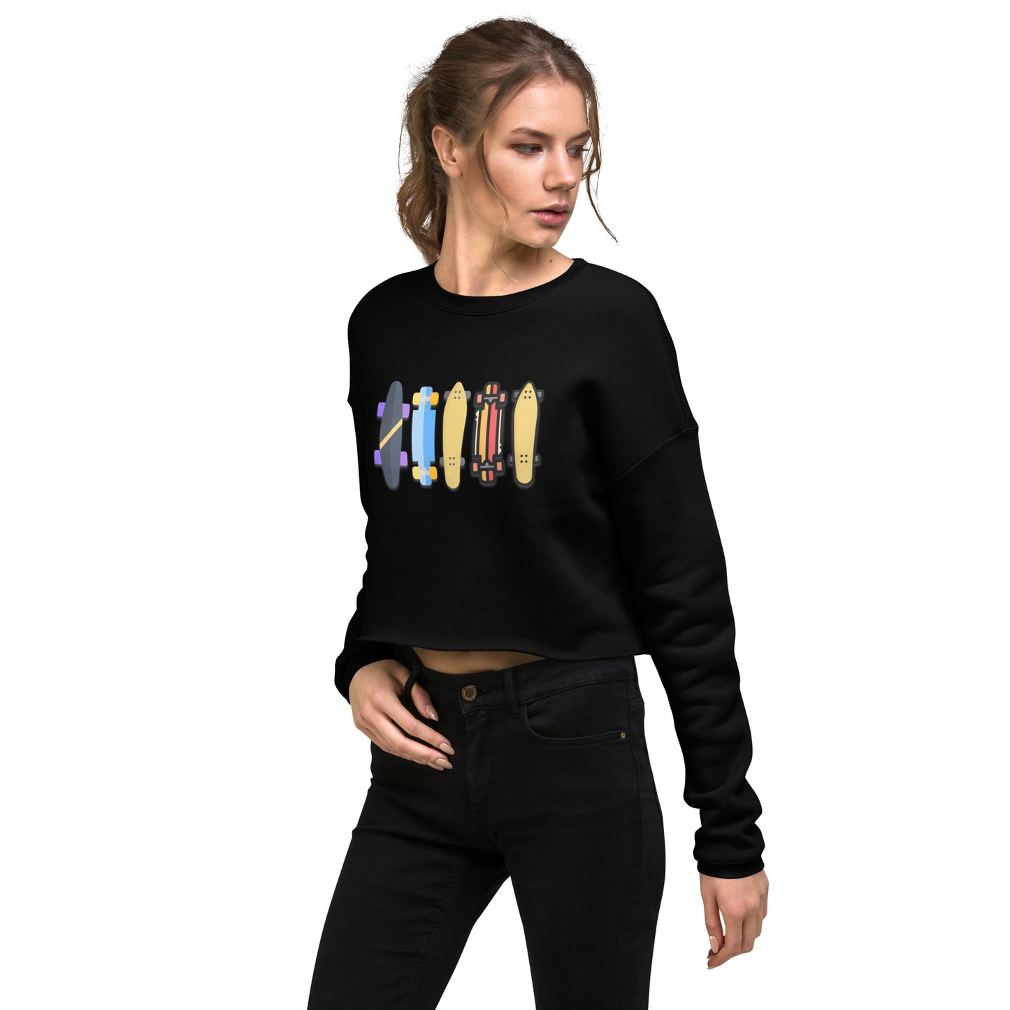 Skateboard Decks Women's Crop Sweatshirt