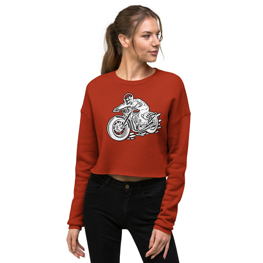 Skeleton Biker Women's Crop Sweatshirt