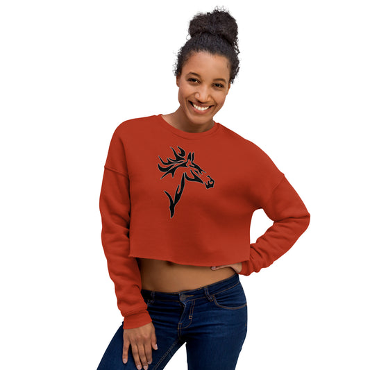 Horse with the Flaming Mane Women's Crop Sweatshirt