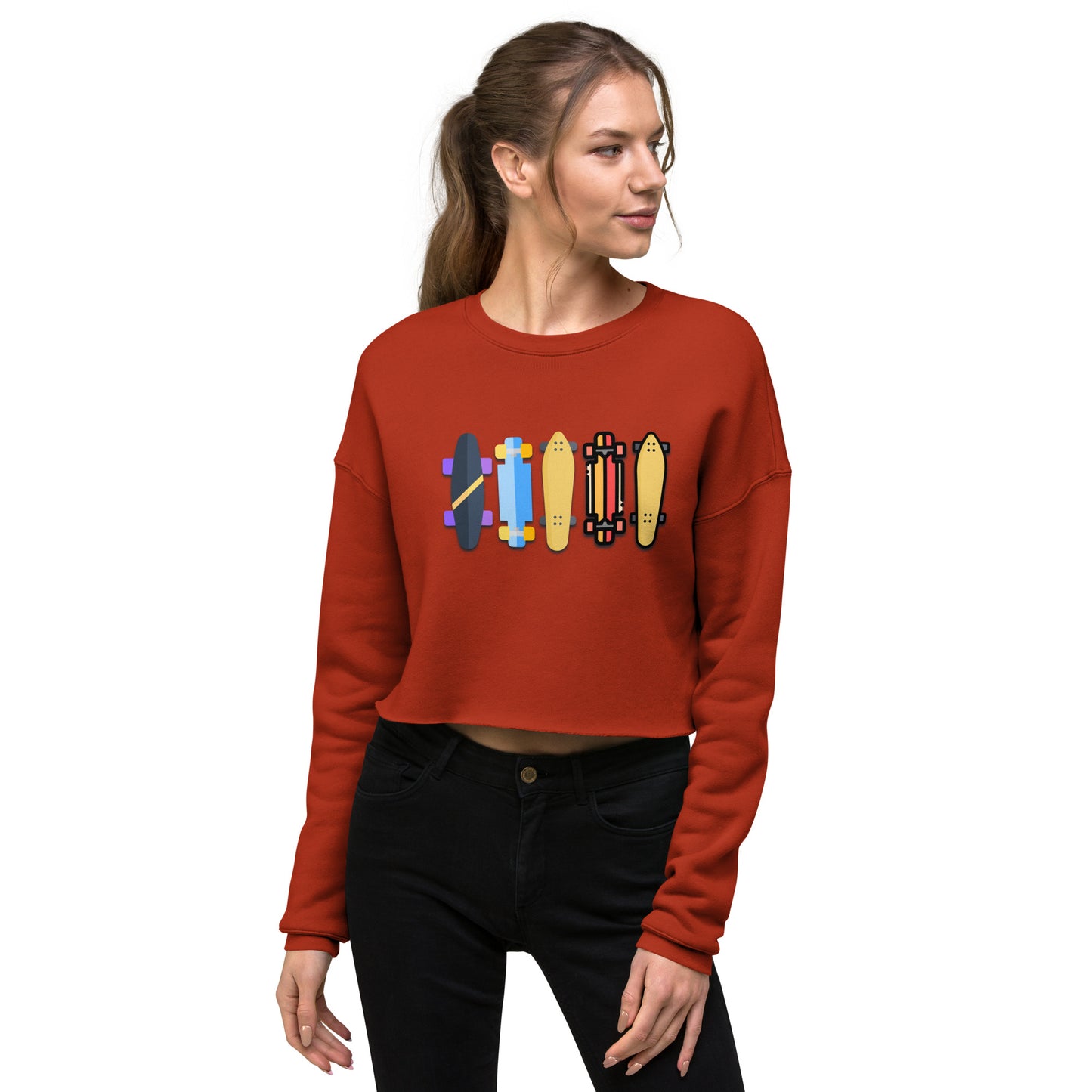 Skateboard Decks Women's Crop Sweatshirt