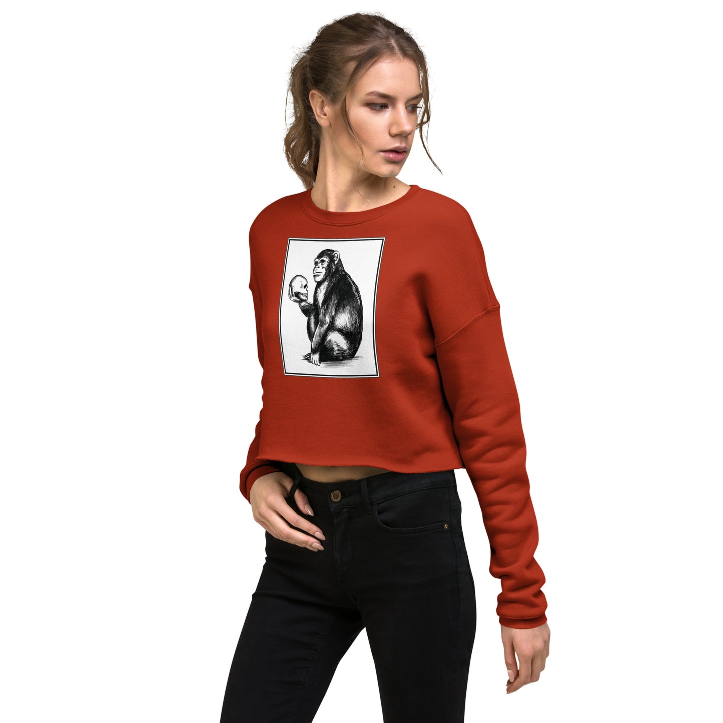 Chimp Thinker Women's Crop Sweatshirt