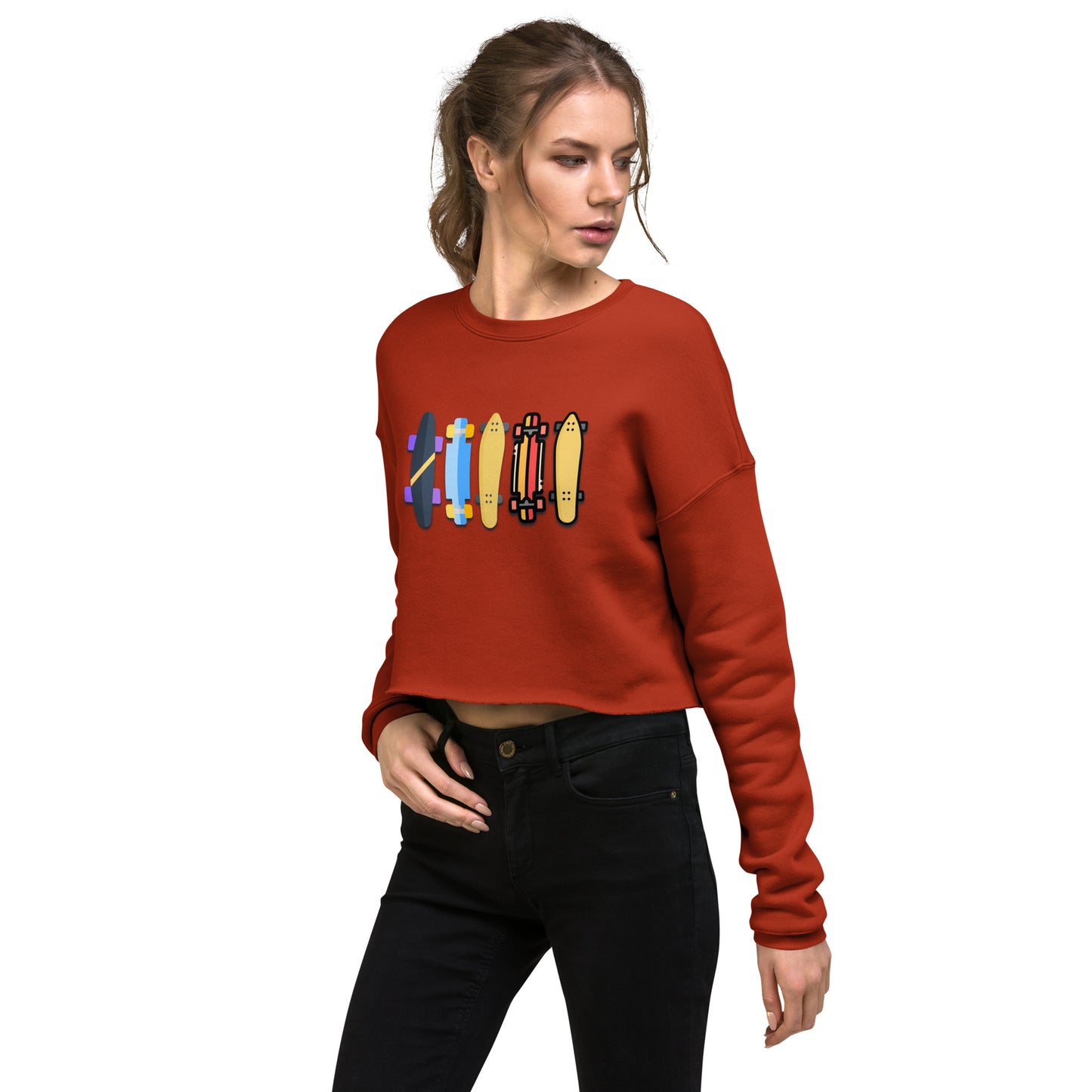 Skateboard Decks Women's Crop Sweatshirt