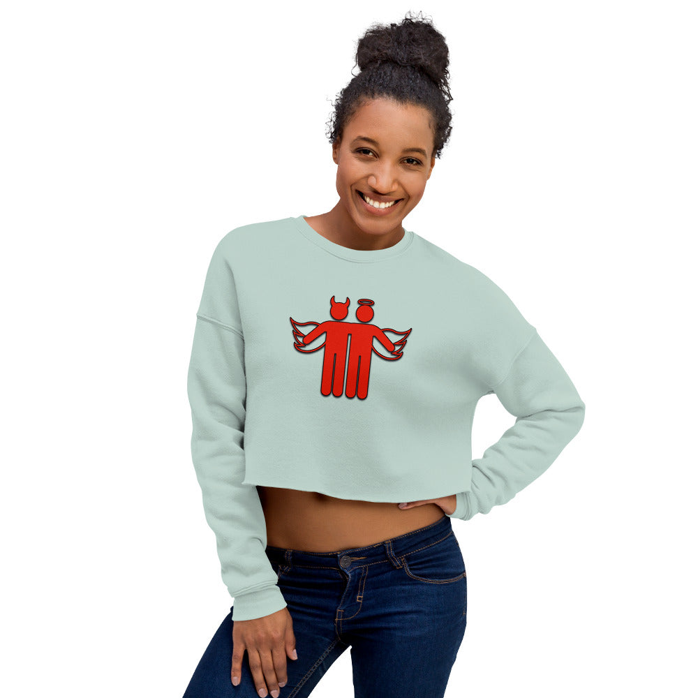 Devil & Angel Women's Crop Sweatshirt