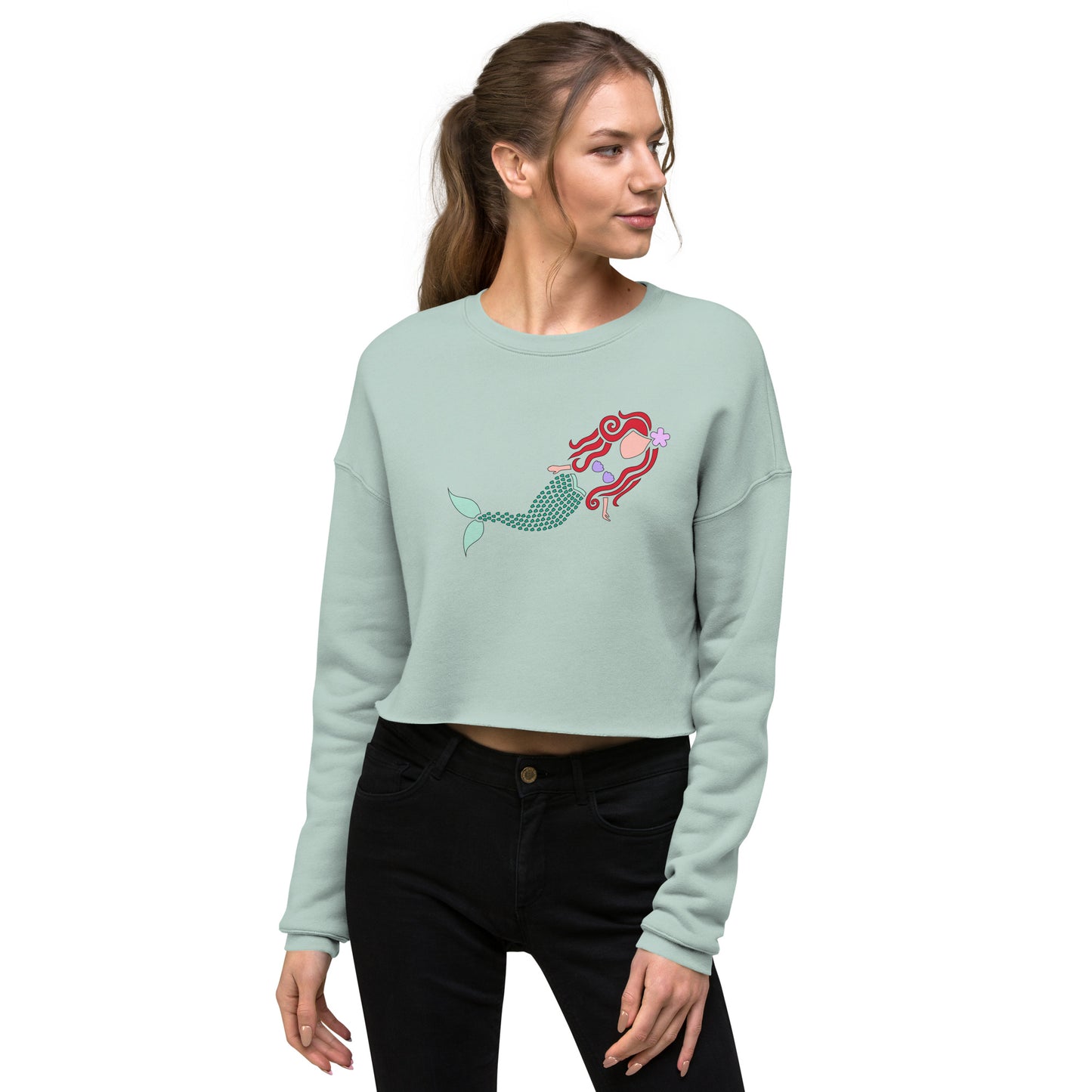 A Mermaid Under the Water Women's Crop Sweatshirt