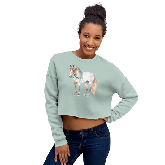 Storybook Horse Women's Crop Sweatshirt