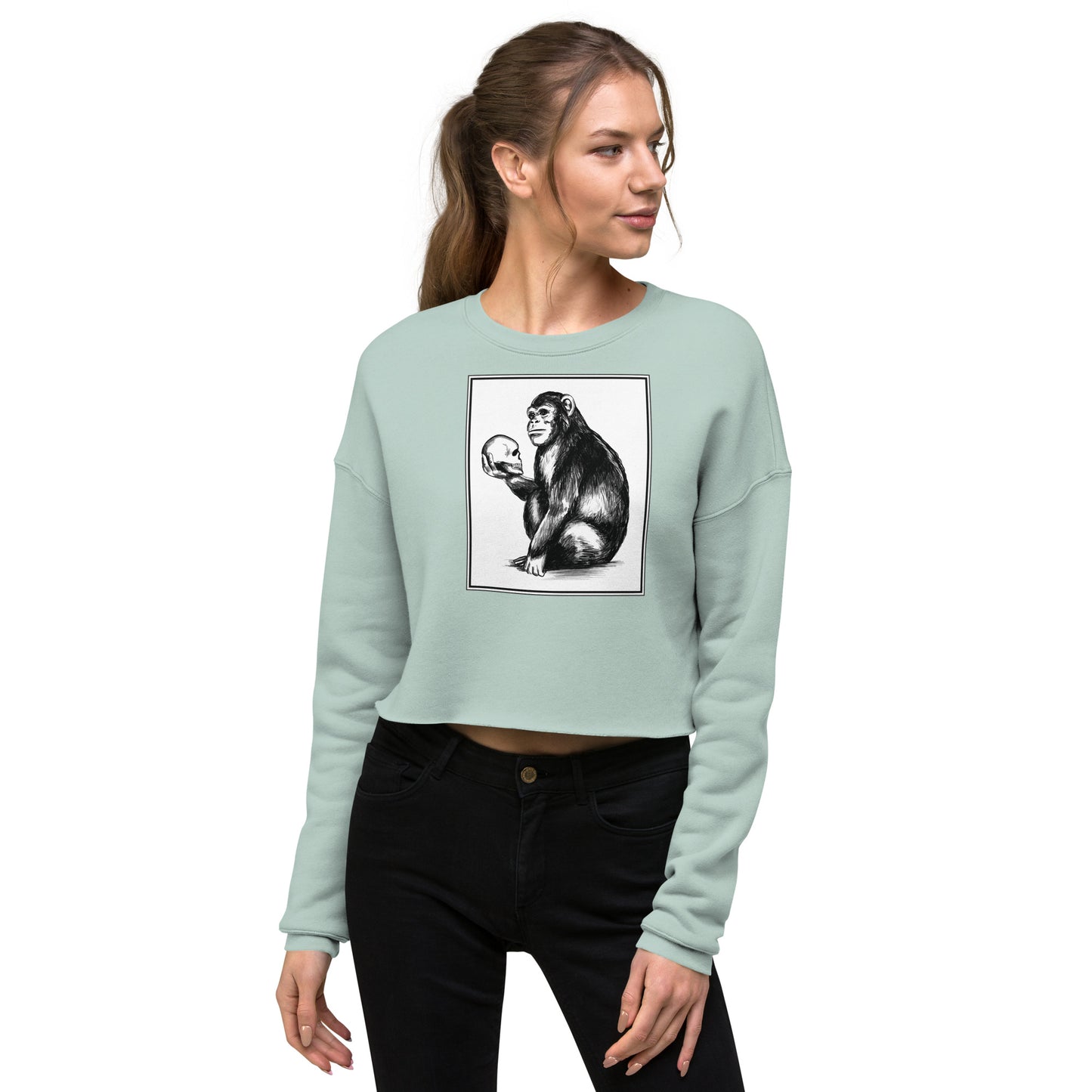 Chimp Thinker Women's Crop Sweatshirt