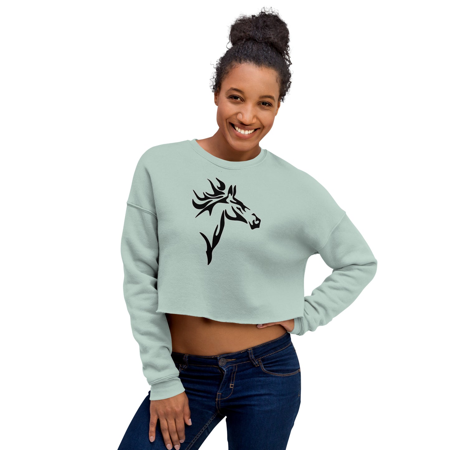 Horse with the Flaming Mane Women's Crop Sweatshirt