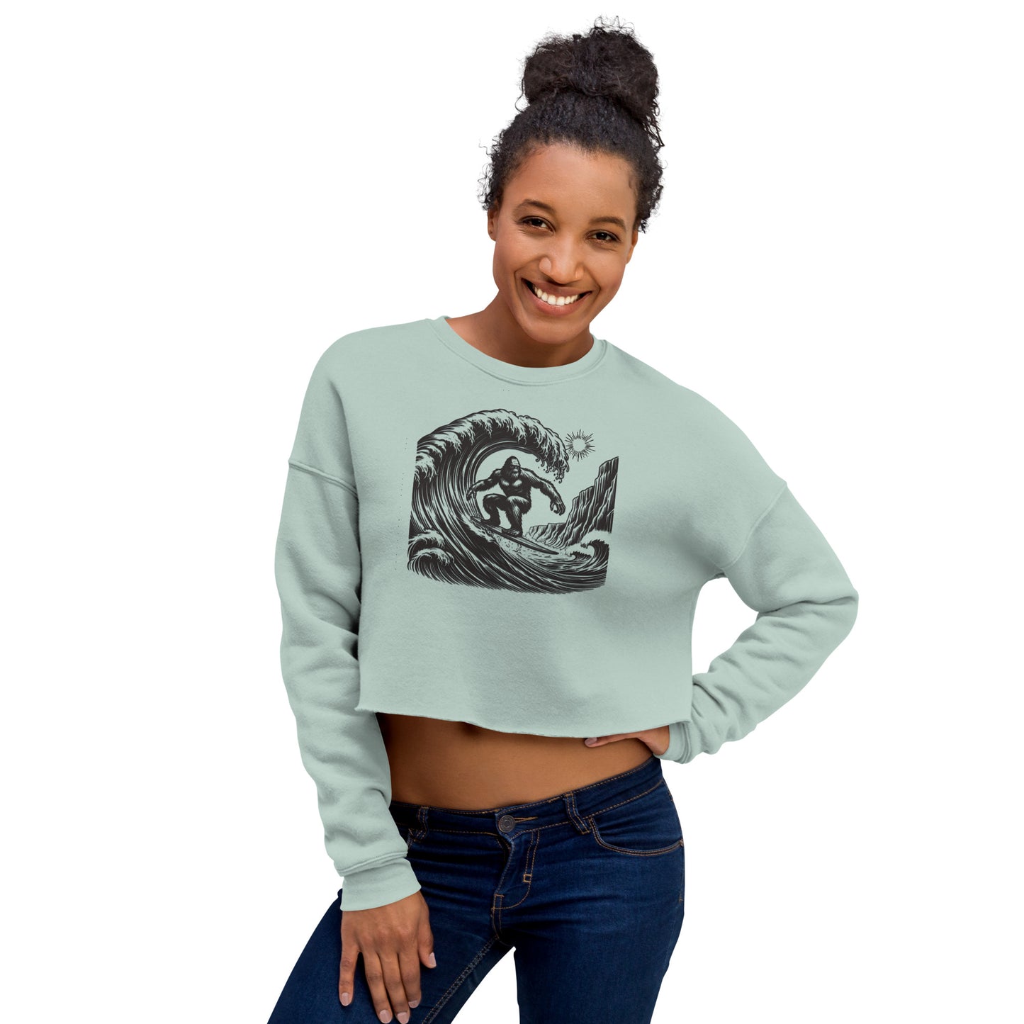 Surfing Ape Women's Crop Sweatshirt