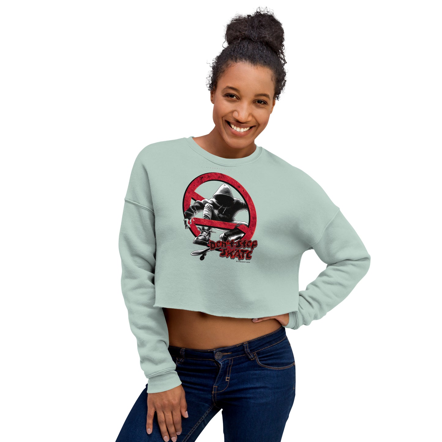 Don't Stop, Skate Women's Crop Sweatshirt