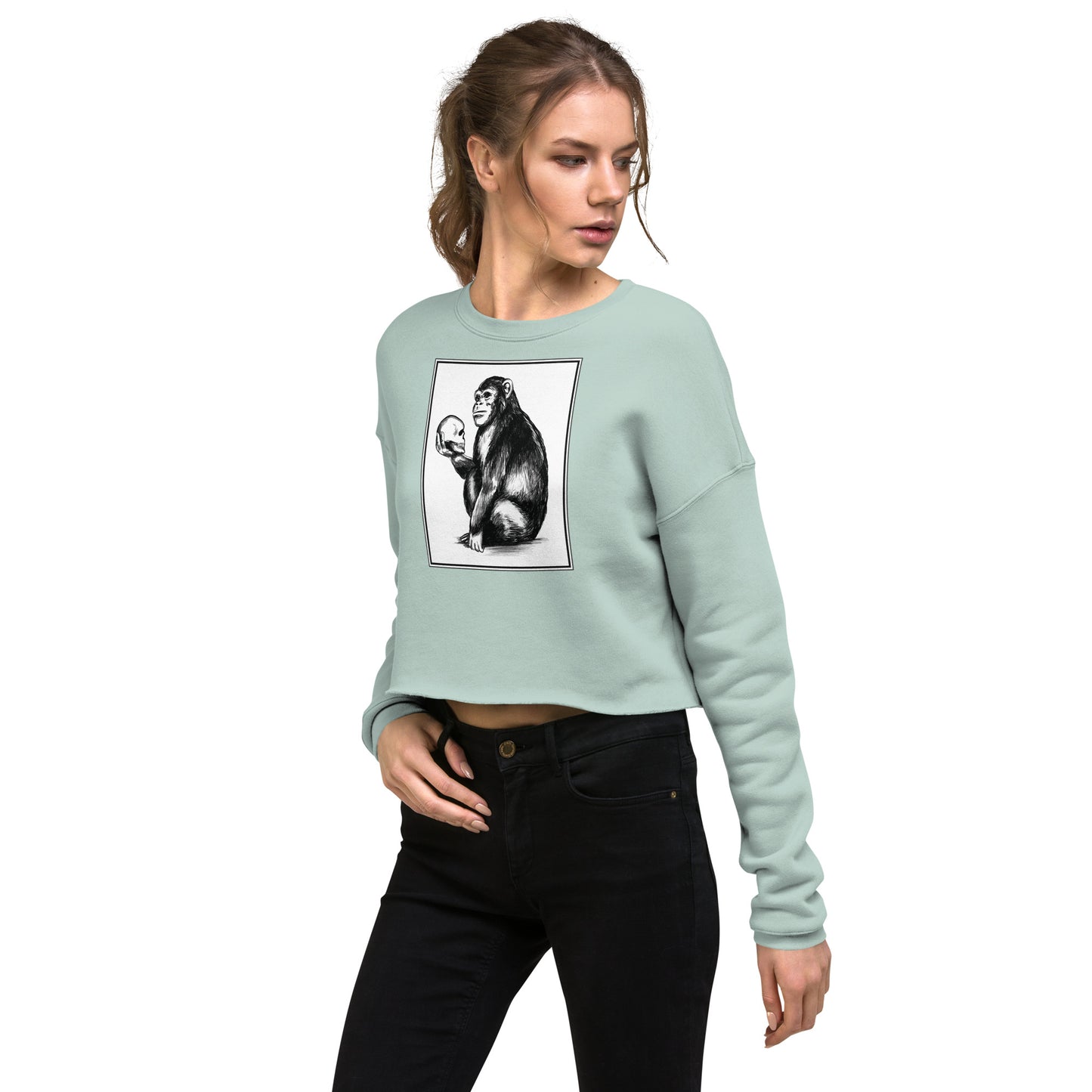 Chimp Thinker Women's Crop Sweatshirt