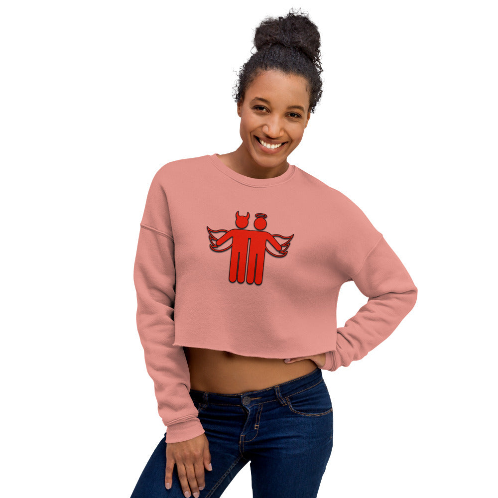 Devil & Angel Women's Crop Sweatshirt